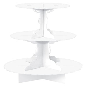 Tableware - Cupcake Stand & Cases White Cupcake 3 Tier Treat Stand 29cm Each