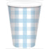 Pastel Blue Gingham HC Paper Cup 266ml 8pk