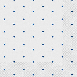 Tableware - Napkins Bright Royal Blue Dots Beverage Napkins 2-Ply FSC 16pk
