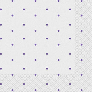 Tableware - Napkins New Purple Dots Beverage Napkins 2-Ply FSC 16pk