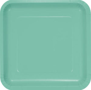 Tableware - Plates Cool Mint Square Dinner Paper Plates 23cm 18pk