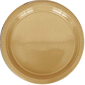 Tableware - Plates Gold Lunch Plastic Plates 23cm 20pk