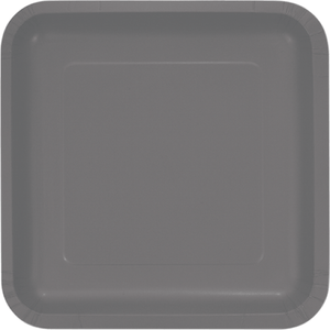 Tableware - Plates Gray Square Dinner Paper Plates 23cm 18pk