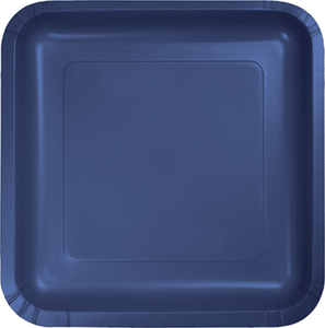 Tableware - Plates Navy Blue Square Dinner Paper Plates 23cm 18pk