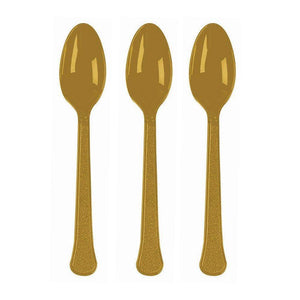 Tableware - Spoons, Forks, Knives & Tongs Gold Premium Plastic Spoons 20pk