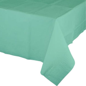 Tableware - Table Covers Cool Mint Tissue & Plastic Back Tablecover 137cm x 274cm Each