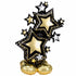 AirLoonz Black & Gold Star Cluster Foil Balloon 86cm x 149cm Each