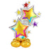 AirLoonz Colourful Star Cluster Foil Balloon 86cm x 149cm Each