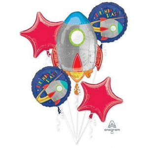 Amscan_OO Balloon - Airwalkers & Bouquets Blast Off Birthday Balloon Bouquet 5pk