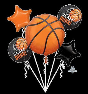 Amscan_OO Balloon - Airwalkers & Bouquets Nothin' But Net Slam Dunk Basketball Balloon Bouquet 5pk