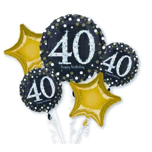 Amscan_OO Balloon - Airwalkers & Bouquets Sparkling Birthday 40th Balloon Bouquet 5pk