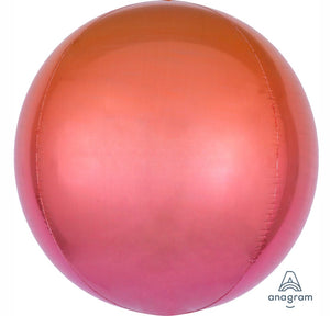 Amscan_OO Balloon - Bubble, Orbz & Cubez Ombre Red & Orange Orbz Foil Balloons 38cm x 40cm  Each