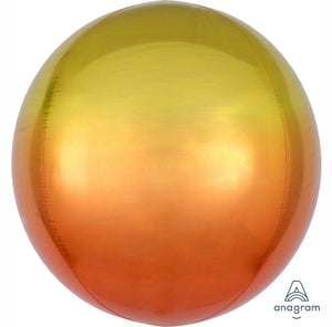 Amscan_OO Balloon - Bubble, Orbz & Cubez Ombre Yellow & Orange Orbz Foil Balloons 38cm x 40cm  Each