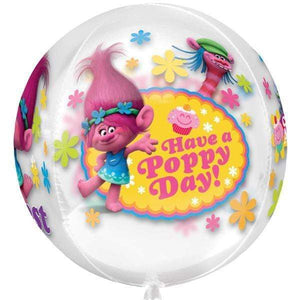 Amscan_OO Balloon - Bubble, Orbz & Cubez Trolls Hugfest Orbz Clear Balloon 38cm x 40cm Each