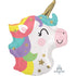 Baby Unicorn Head Foil Balloon 40cm x 53cm Each
