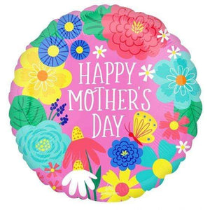 Amscan_OO Balloon - Foil Happy Mother's Day Pretty Flowers in Pink Foil Balloon 45cm Each