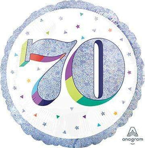 Amscan_OO Balloon - Foil Holographic Here's to Your Birthday 70th Foil Balloon 45cm Each