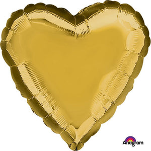 Amscan_OO Balloon - Foil Metallic Gold Heart Foil Balloon 45cm Each