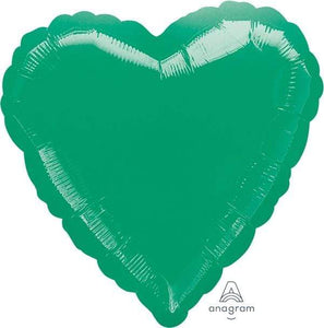 Amscan_OO Balloon - Foil Metallic Green Heart Foil Balloon 45cm Each