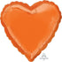 Metallic Orange Heart Foil Balloon 45cm Each