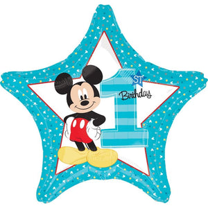 Amscan_OO Balloon - Foil Mickey Mouse 1st Birthday Star Foil Balloon 45cm