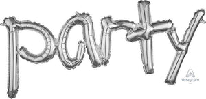 Amscan_OO Balloon - Foil Phrases Freestyle Phrases Party Silver Foil Balloon 93cm x 40cm Each