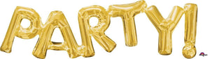 Amscan_OO Balloon - Foil Phrases PARTY Gold Foil Balloon 83cm x 22cm Each