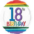 Rainbow Happy Birthday 18th Foil Balloon 45cm Each