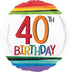 Rainbow Happy Birthday 40 Foil Balloon 45cm Each