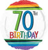 Rainbow Happy Birthday 70 Foil Balloon 45cm Each