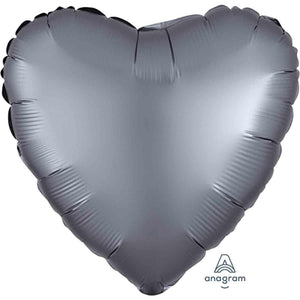 Amscan_OO Balloon - Foil Satin Luxe Graphite Heart Foil Balloon 45cm Each