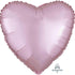 Satin Luxe Pastel Pink Heart Foil Balloon 45cm Each