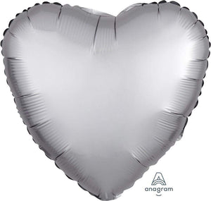 Amscan_OO Balloon - Foil Satin Luxe Platinum Heart Foil Balloon 45cm Each