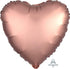 Satin Luxe Rose Copper Heart Foil Balloon 45cm Each