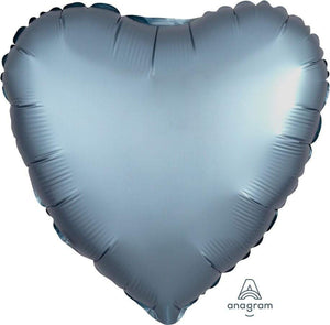 Amscan_OO Balloon - Foil Satin Luxe Steel Blue Heart Foil Balloon 45cm Each