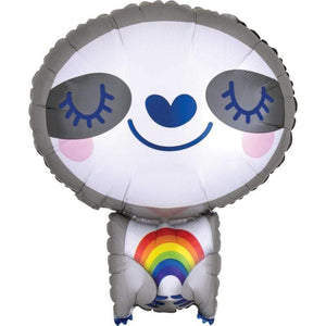 Amscan_OO Balloon - Foil Sloth Rainbow Foil Balloon 40cm x 48cm Each