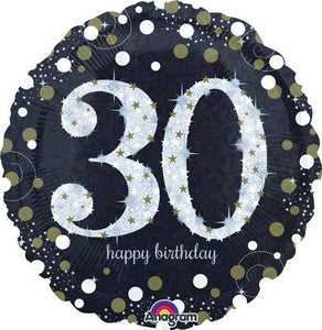 Amscan_OO Balloon - Foil Sparkling Happy 30th Birthday Foil Balloon 45cm Each