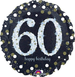 Amscan_OO Balloon - Foil Sparkling Happy 60th Birthday Foil Balloon 45cm Each