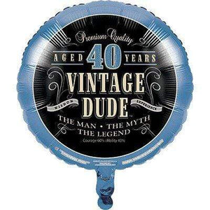 Amscan_OO Balloon - Foil Vintage Dude 40th Birthday Foil Balloon 45cm Each