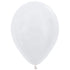 Satin Pearl White Latex Balloons 30cm 25pk