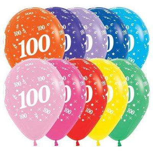 Amscan_OO Balloon - Printed Latex Age 100 Fashion Assorted Latex Balloon 30cm 25pk