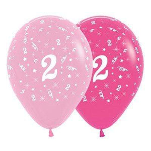 Amscan_OO Balloon - Printed Latex Age 2 Fashion Pink Assorted Latex Balloons 30cm 6pk