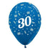 Age 30 Metallic Blue Latex Balloon 30cm 25pk