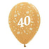 Age 40 Metallic Gold Latex Balloon 30cm 25pk