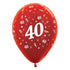 Age 40 Metallic Red Latex Balloon 30cm 25pk