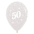 Age 50 Crystal Clear Latex Balloon 30cm 25pk