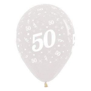 Amscan_OO Balloon - Printed Latex Age 50 Crystal Clear Latex Balloon 30cm 6pk
