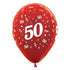 Age 50 Metallic Red Latex Balloon 30cm 25pk