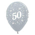 Age 50 Satin Pearl Silver Latex Balloon 30cm 25pk