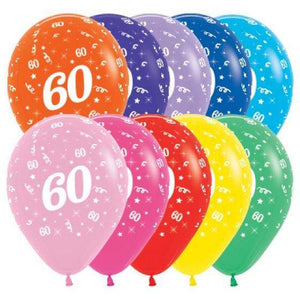Amscan_OO Balloon - Printed Latex Age 60 Fashion Assorted Latex Balloon 30cm 25pk